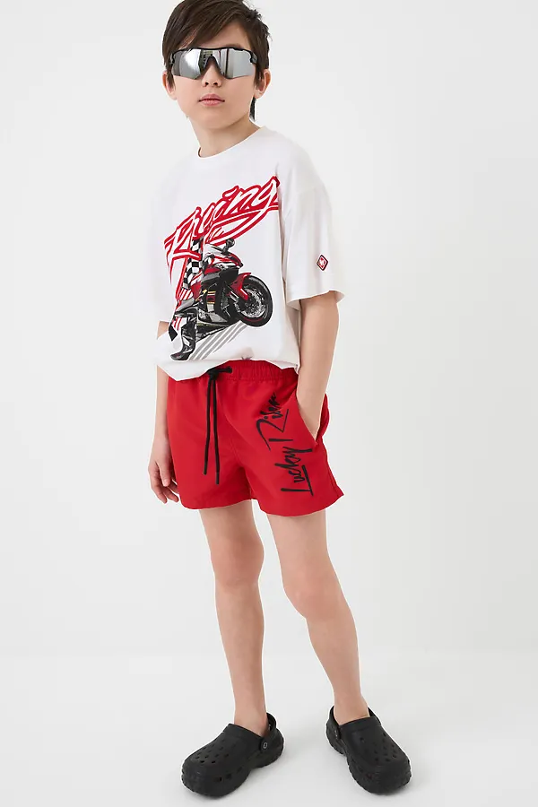 Шорты текстильные плавательные для мальчиков, короткие PLAYTODAY, красный - фото 2