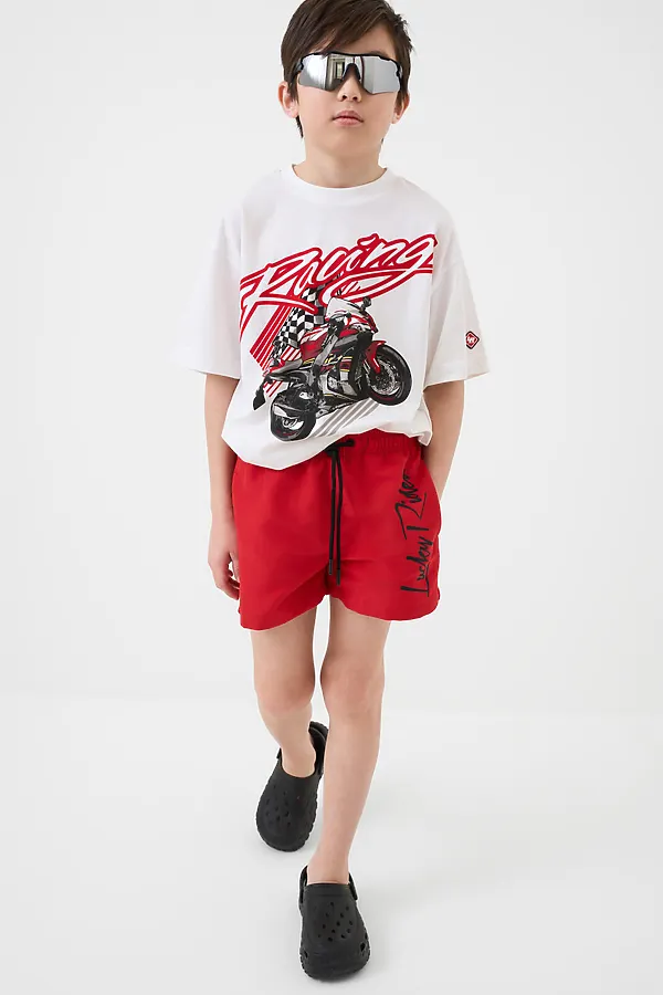 Шорты текстильные плавательные для мальчиков, короткие PLAYTODAY, красный - фото 2