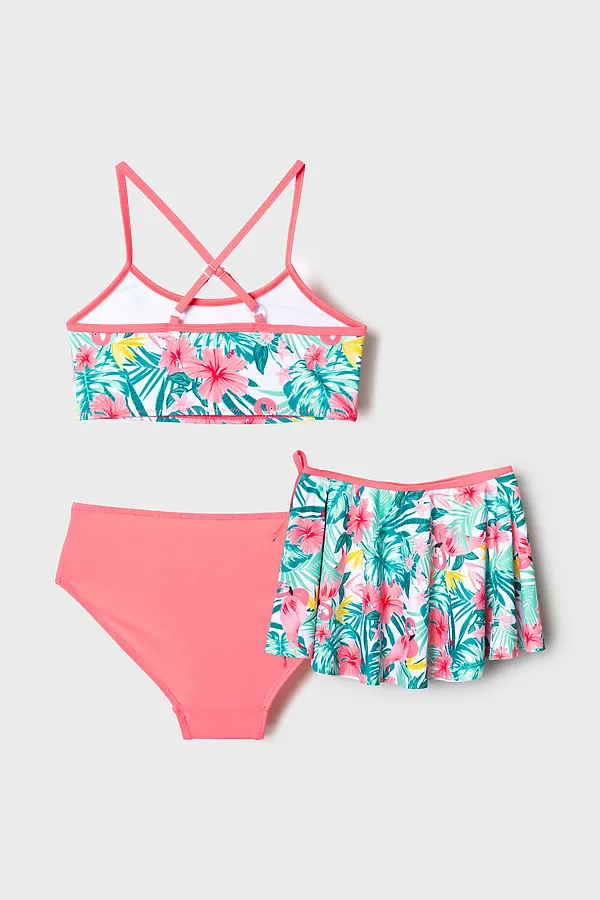 Комплект трикотажный для девочек: купальный костюм, юбка PLAYTODAY, разноцветный - фото 2