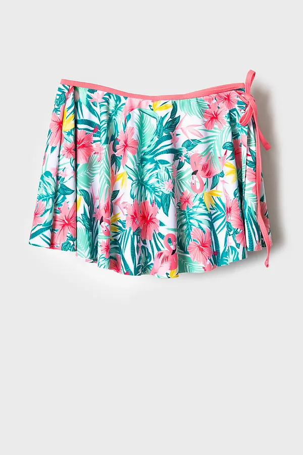 Комплект трикотажный для девочек: купальный костюм, юбка PLAYTODAY, разноцветный - фото 2