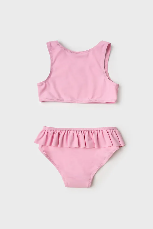 Купальный костюм трикотажный для девочек PLAYTODAY, светло-розовый - фото 2