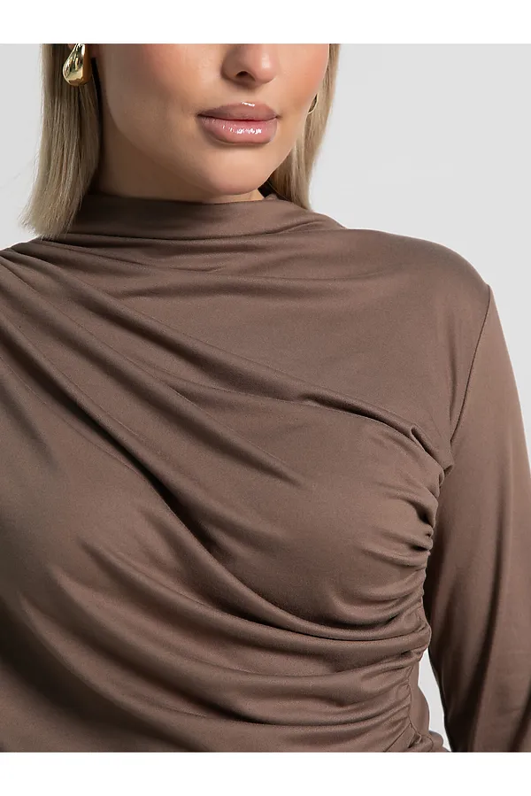 Лонгслив Тайна сердца LADY TAIGA, коричневый - фото 2