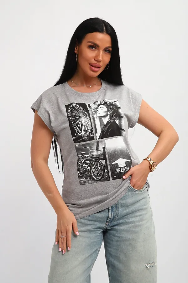 Футболка 85669 НАТАЛИ, серый - фото 2