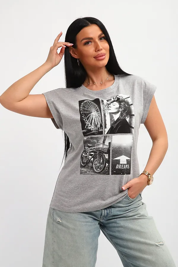 Футболка 85669 НАТАЛИ, серый - фото 2