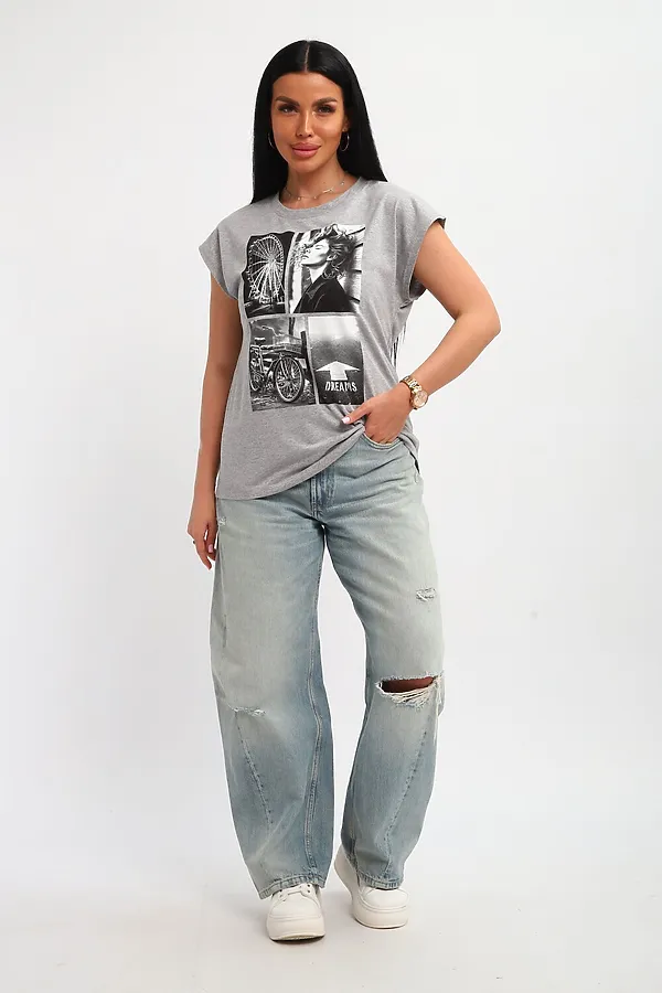 Футболка 85669 НАТАЛИ, серый - фото 2