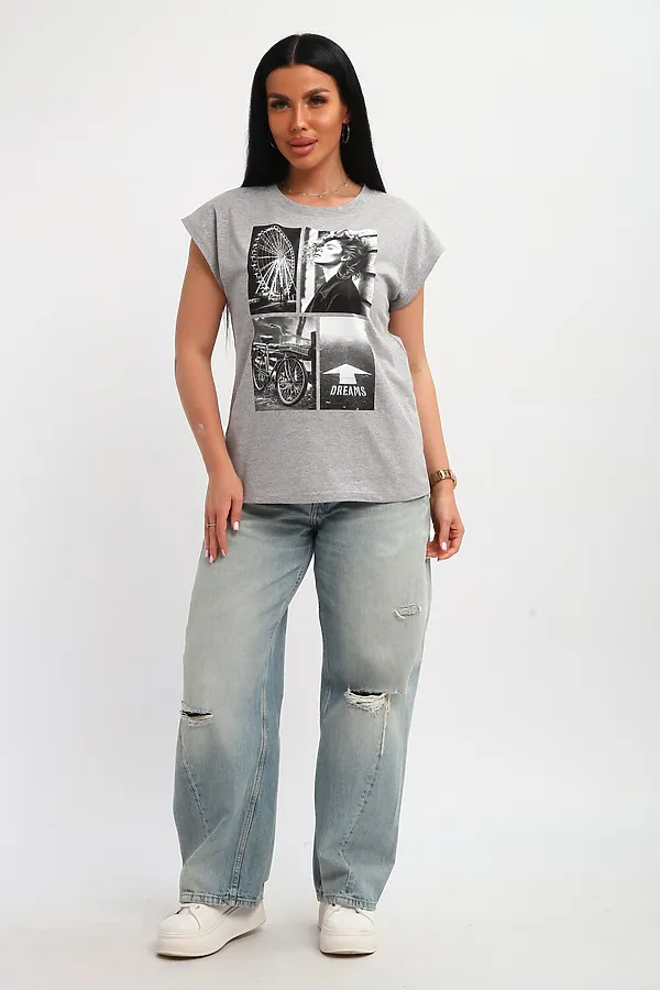 Футболка 85669 НАТАЛИ, серый - фото 2