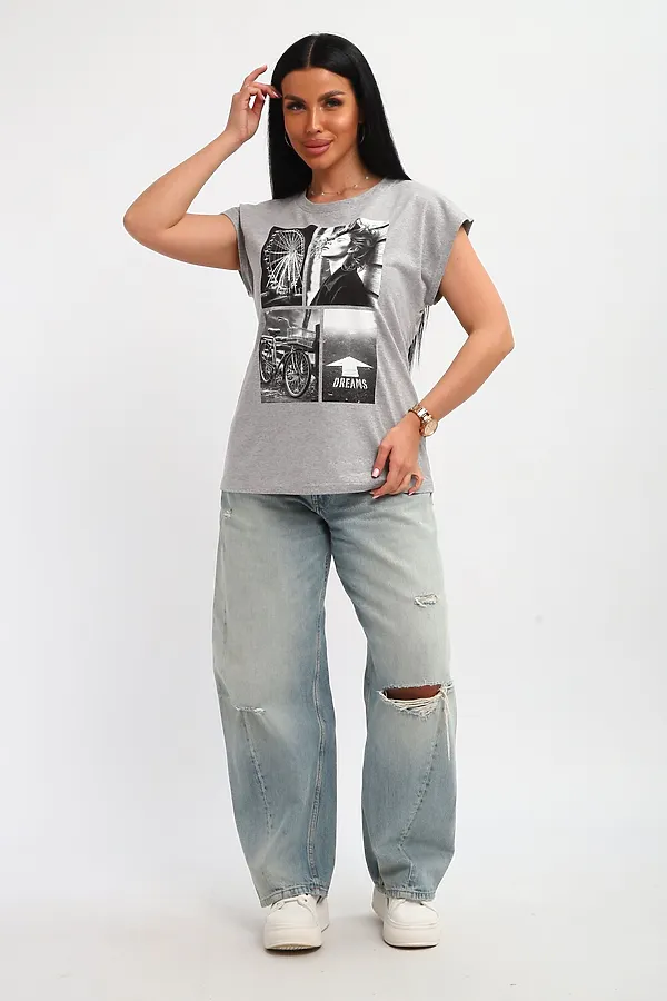 Футболка 85669 НАТАЛИ, серый - фото 2