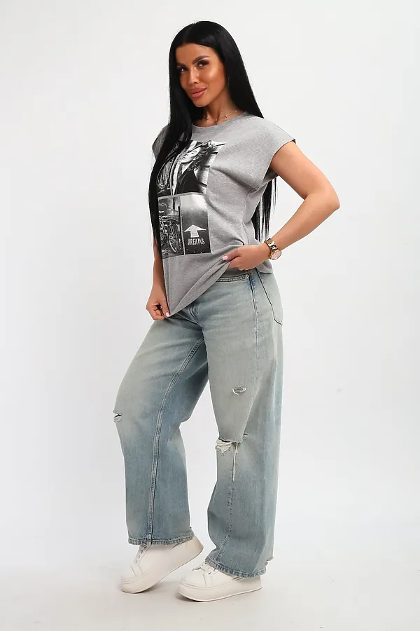 Футболка 85669 НАТАЛИ, серый - фото 2