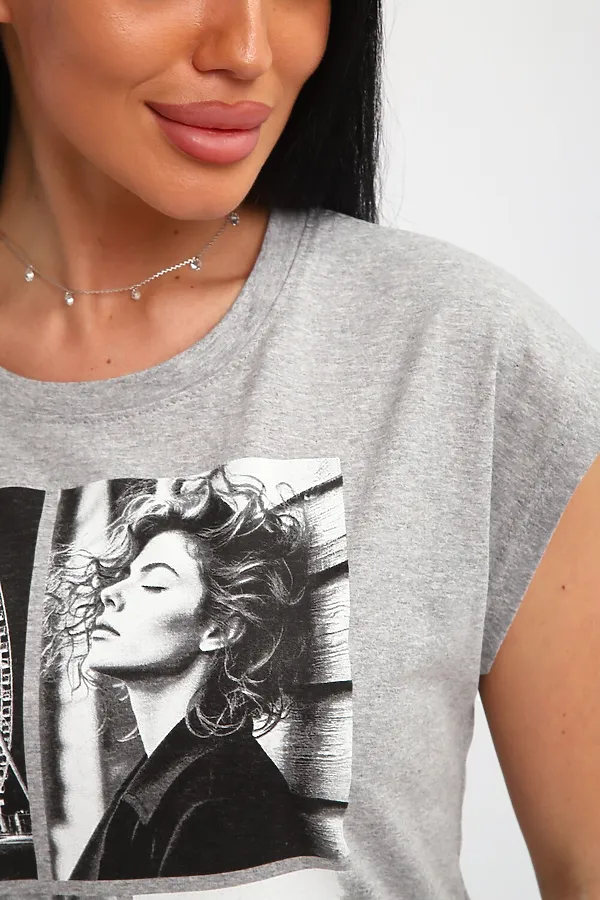 Футболка 85669 НАТАЛИ, серый - фото 2