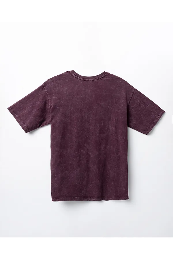 Футболка женская MARK FORMELLE, винный acid wash +печать - фото 2