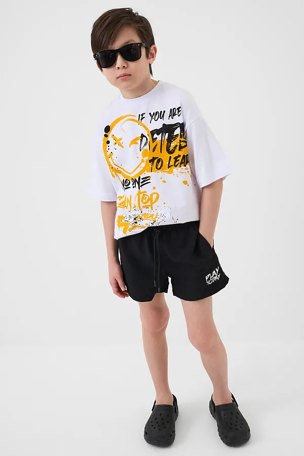 Шорты текстильные плавательные для мальчиков PLAYTODAY, черный - фото 2