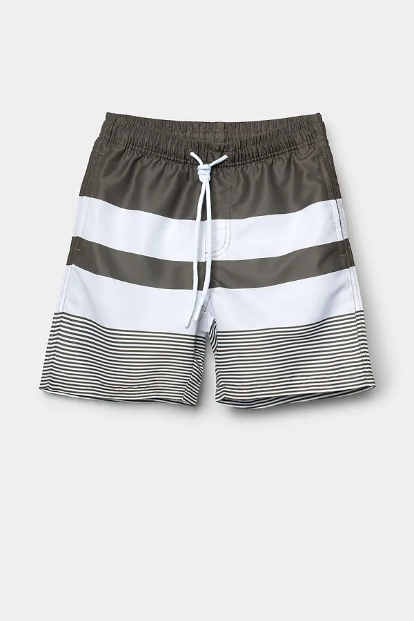 Шорты текстильные плавательные для мальчиков, длинные PLAYTODAY, белый,темно-зеленый - фото 2