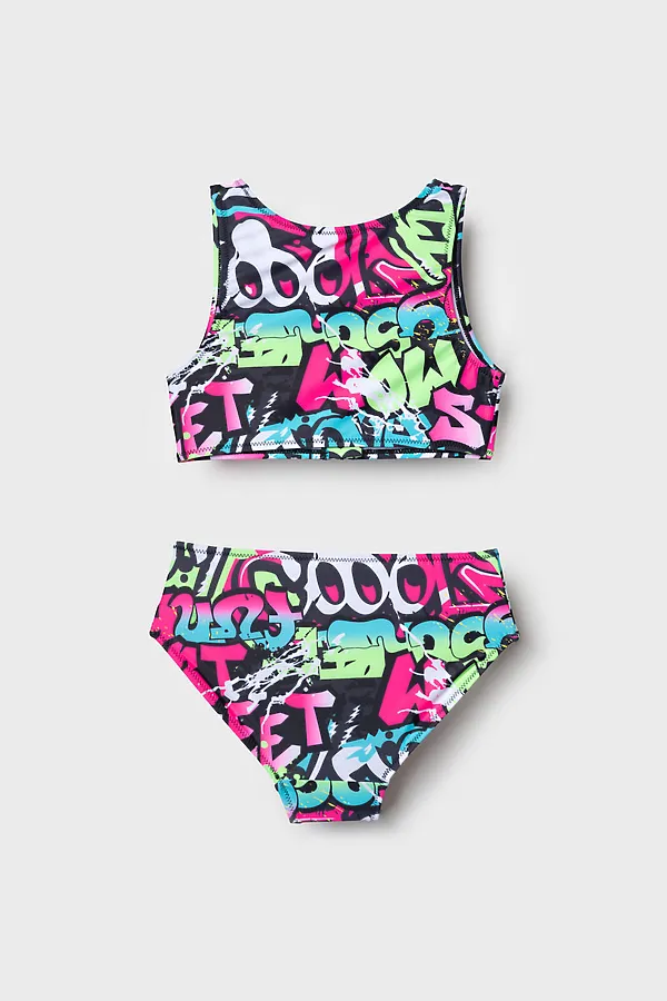 Купальный костюм трикотажный для девочек PLAYTODAY, разноцветный - фото 2