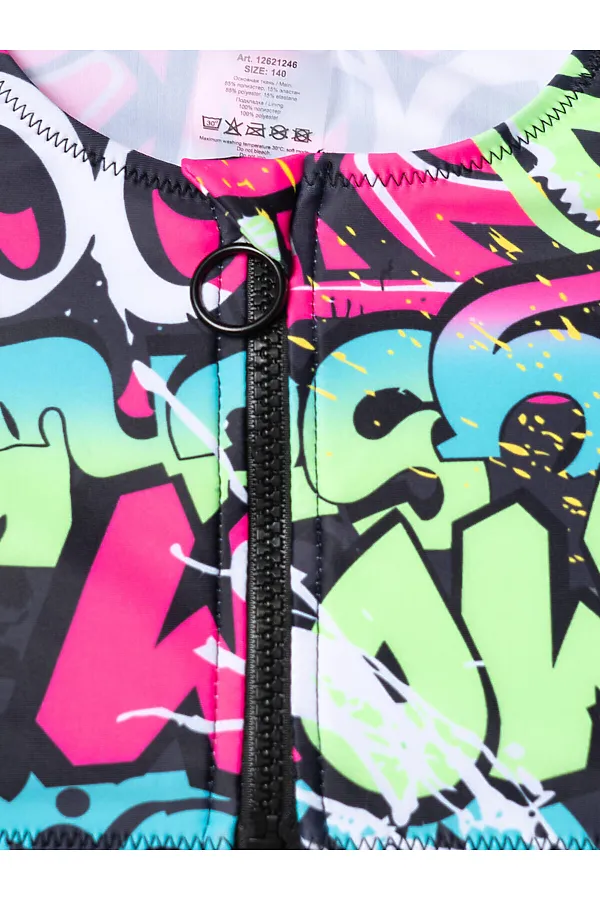 Купальный костюм трикотажный для девочек PLAYTODAY, разноцветный - фото 2