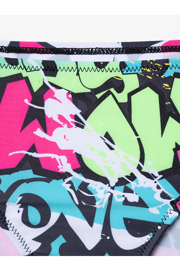 Купальный костюм трикотажный для девочек PLAYTODAY, разноцветный - фото 2