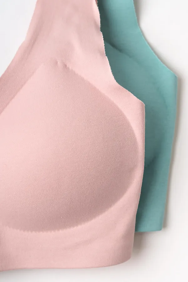 Топ (бра) трикотажный для девочек, 2 шт в комплекте PLAYTODAY, зеленый,светло-розовый - фото 2