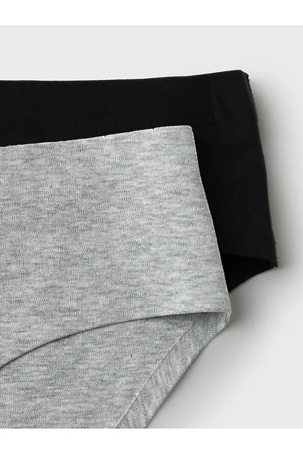 Трусы трикотажные для девочек, 2 шт в комплекте PLAYTODAY, черный,светло-серый - фото 2