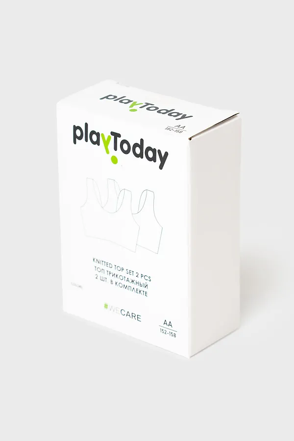 Топ (бра) трикотажный для девочек, 2 шт в комплекте PLAYTODAY, голубой - фото 2