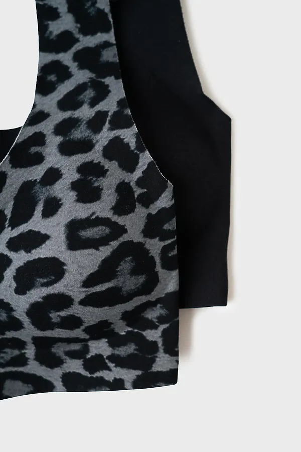 Топ (бра) трикотажный для девочек, 2 шт в комплекте PLAYTODAY, черный,серый - фото 2