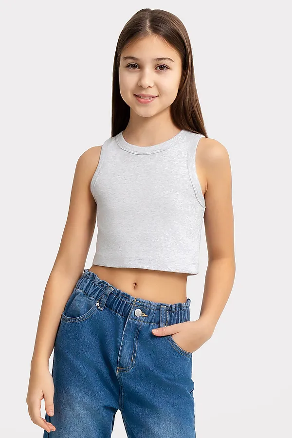 Топ для девочек MARK FORMELLE, серый меланж 4306-а - фото 2