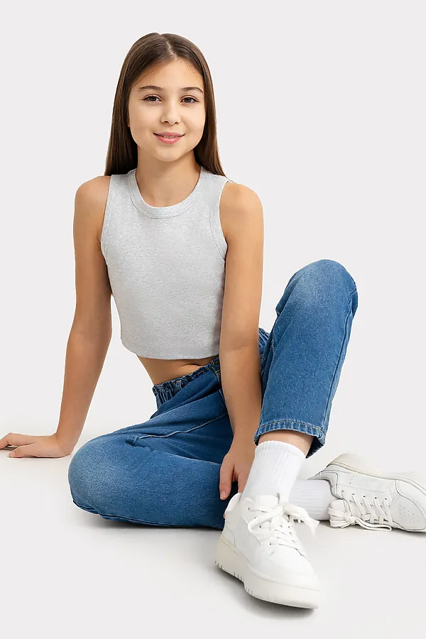 Топ для девочек MARK FORMELLE, серый меланж 4306-а - фото 2