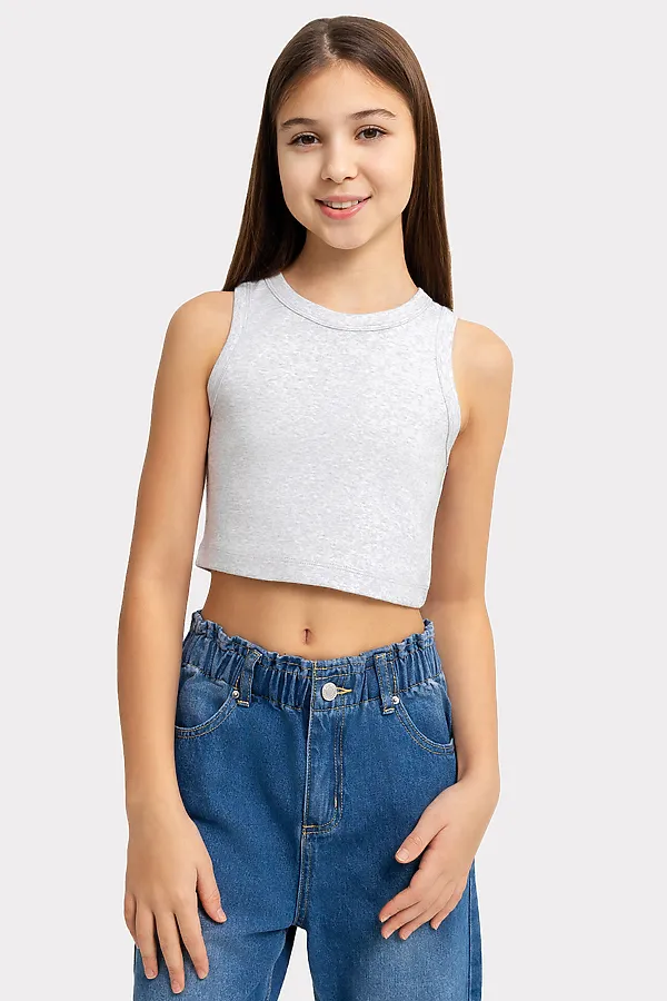 Топ для девочек MARK FORMELLE, серый меланж 4306-а - фото 2