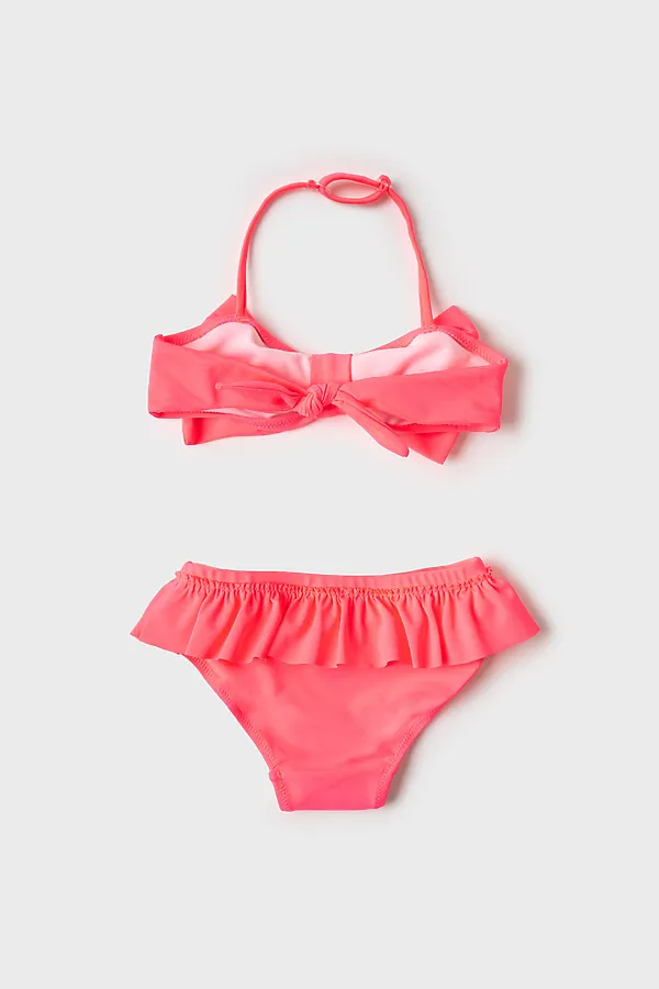 Купальный костюм трикотажный для девочек PLAYTODAY, розовый неоновый - фото 2