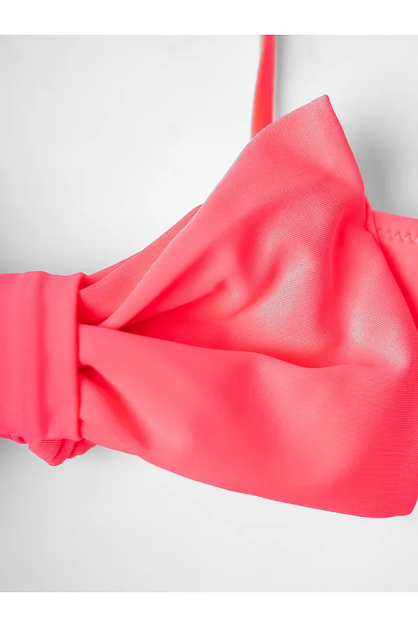 Купальный костюм трикотажный для девочек PLAYTODAY, розовый неоновый - фото 2