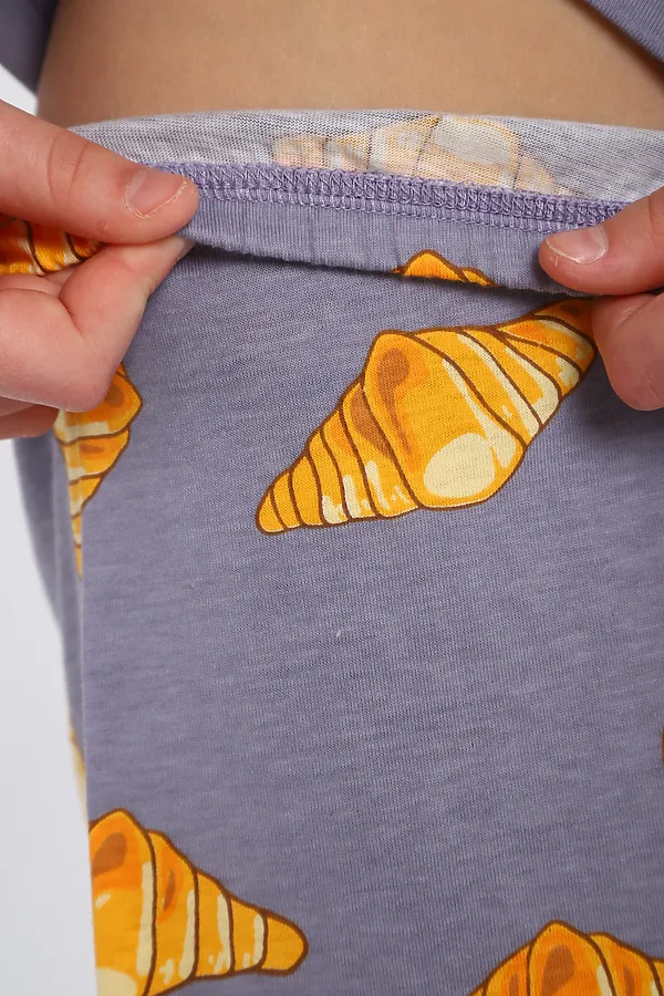 Пижама с брюками для девочки Котенок-круассан арт. ПД-015-084 НАТАЛИ, серый - фото 2