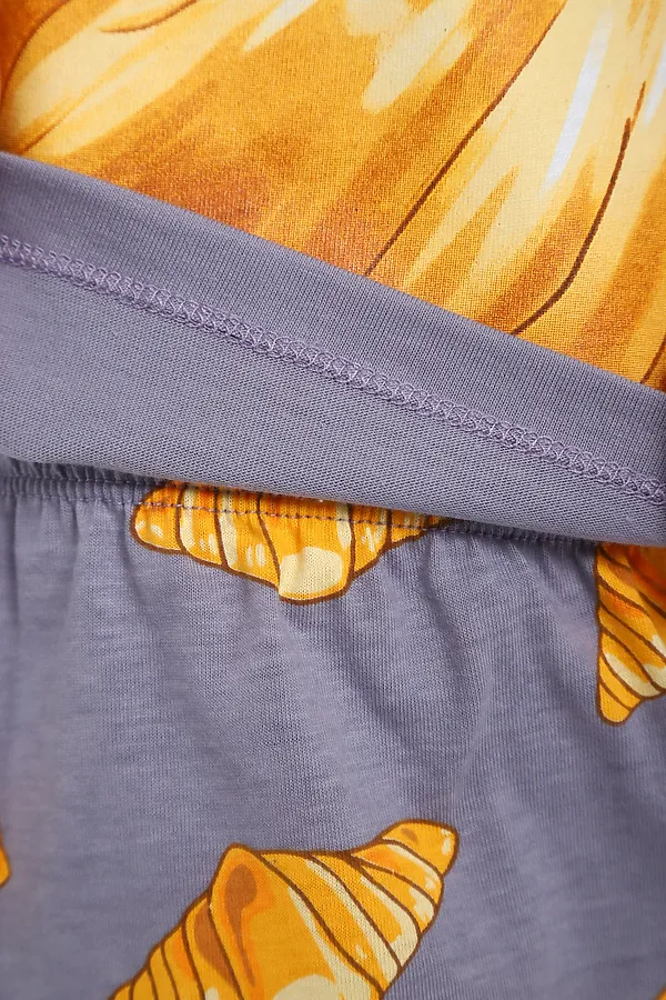 Пижама с шортами Круассаны арт. ПД-019-088 НАТАЛИ, серо-лиловый - фото 2