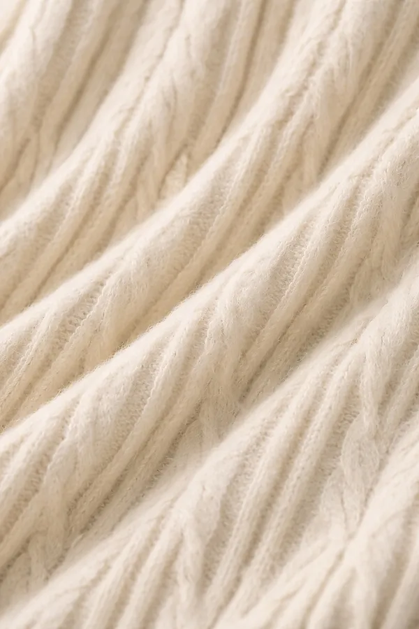 Джемпер Cable V-Neck Cream арт. 2027 НАТАЛИ, молочный - фото 2