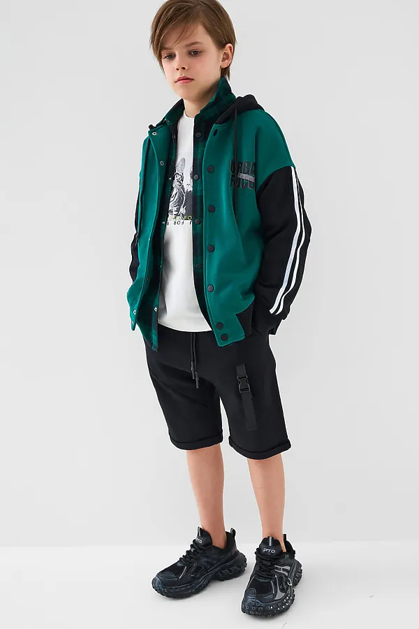 Шорты трикотажные для мальчиков PLAYTODAY, черный - фото 2