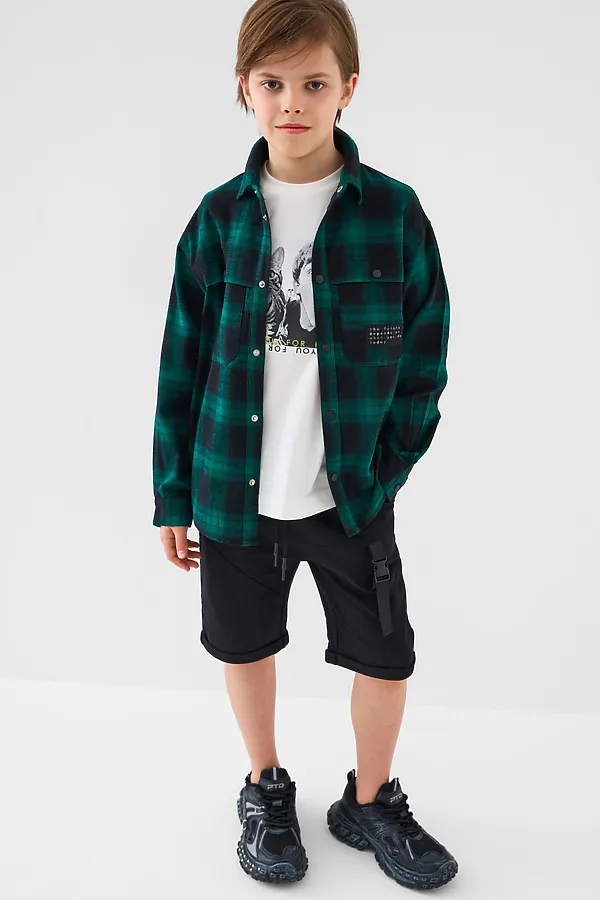 Шорты трикотажные для мальчиков PLAYTODAY, черный - фото 2