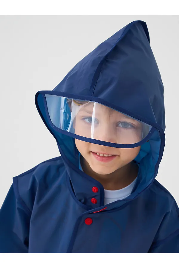 Плащ из полимерного материала для мальчиков (дождевик) PLAYTODAY, тёмно-синий - фото 2