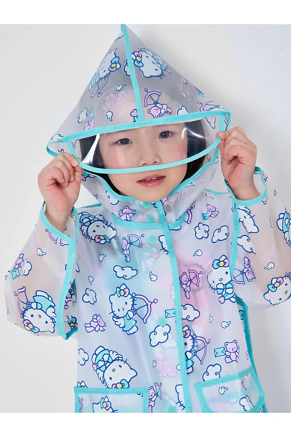 Плащ из полимерного материала для девочек (дождевик) PLAYTODAY, разноцветный - фото 2