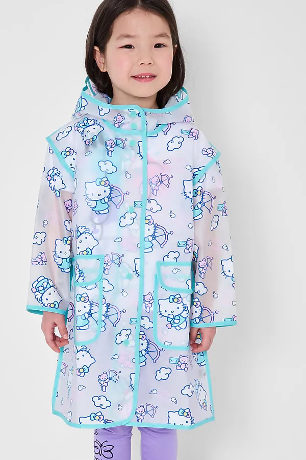 Плащ из полимерного материала для девочек (дождевик) PLAYTODAY, разноцветный - фото 2