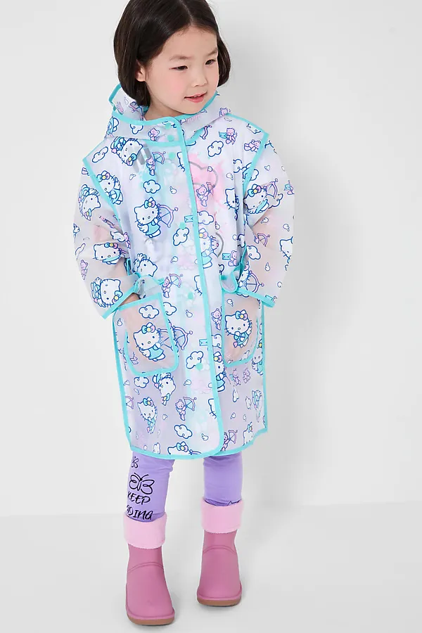 Плащ из полимерного материала для девочек (дождевик) PLAYTODAY, разноцветный - фото 2