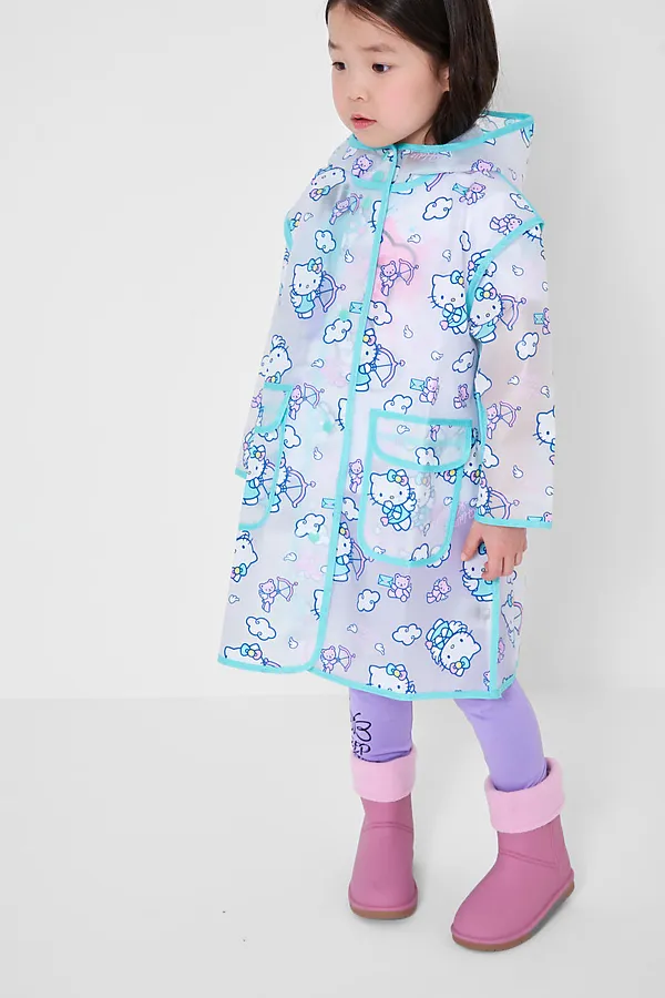 Плащ из полимерного материала для девочек (дождевик) PLAYTODAY, разноцветный - фото 2
