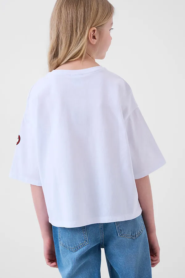 Фуфайка трикотажная для девочек (футболка) PLAYTODAY, белый - фото 2