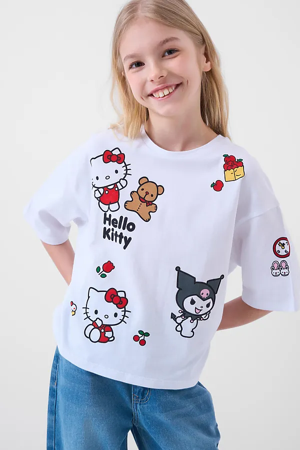 Фуфайка трикотажная для девочек (футболка) PLAYTODAY, белый - фото 2