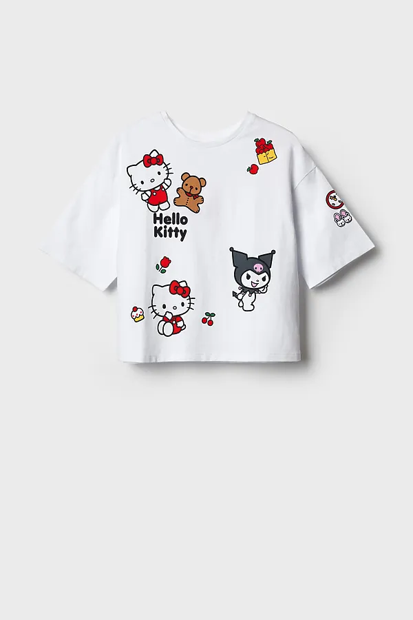 Фуфайка трикотажная для девочек (футболка) PLAYTODAY, белый - фото 2