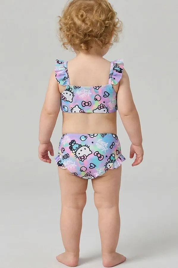 Купальный костюм детский трикотажный для девочек PLAYTODAY, разноцветный - фото 2