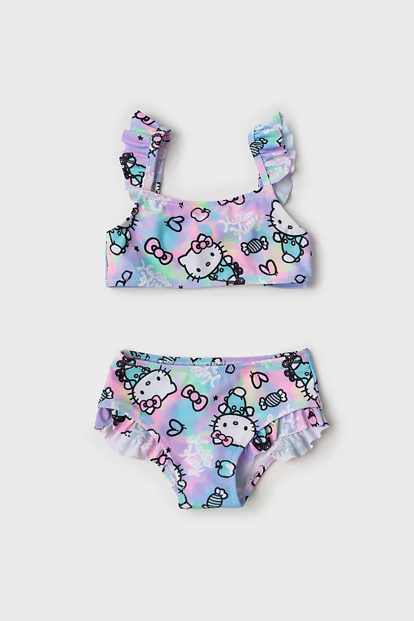 Купальный костюм детский трикотажный для девочек PLAYTODAY, разноцветный - фото 2