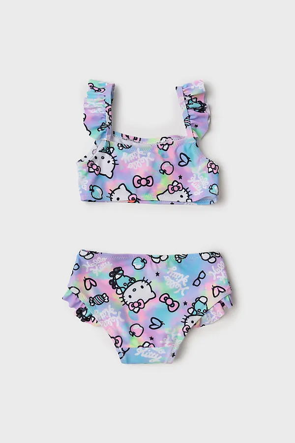 Купальный костюм детский трикотажный для девочек PLAYTODAY, разноцветный - фото 2