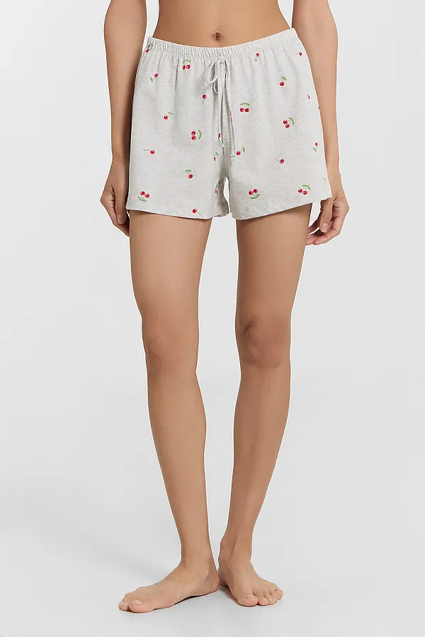 Шорты женские MARK FORMELLE, вишни на сером меланже - фото 2