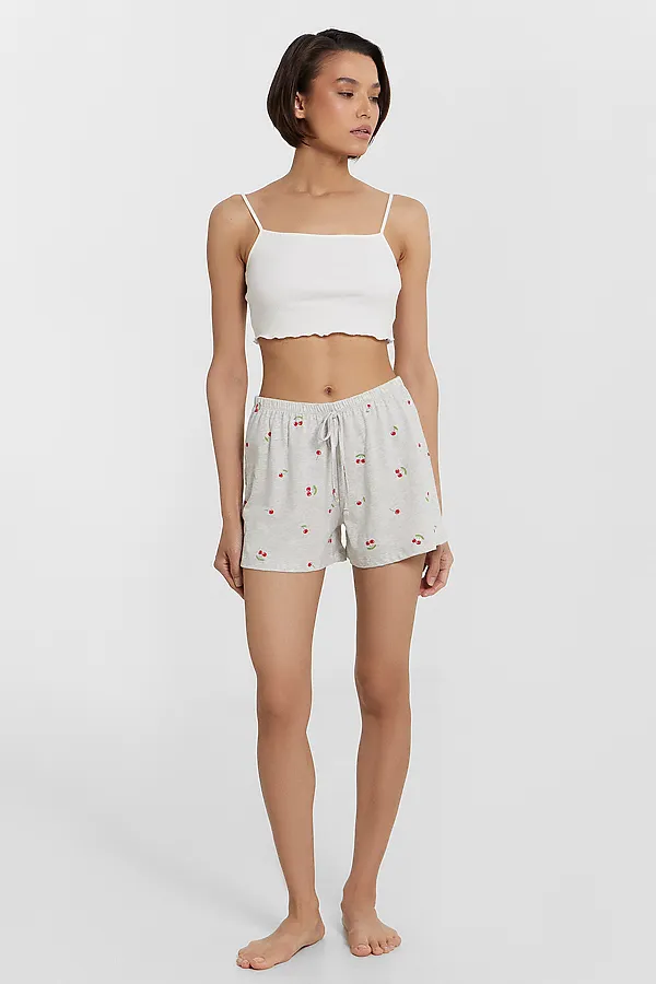 Шорты женские MARK FORMELLE, вишни на сером меланже - фото 2