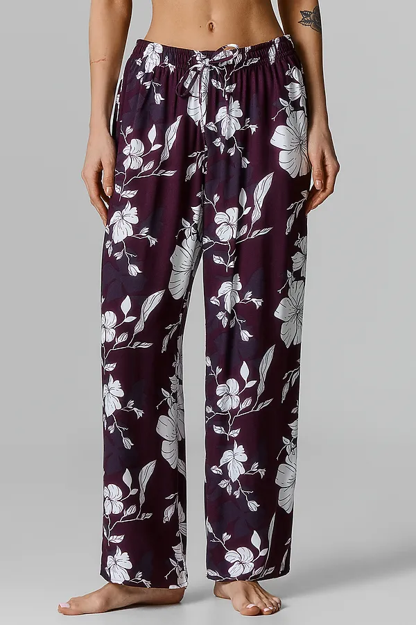 Брюки MARK FORMELLE, цветы на винном - фото 2