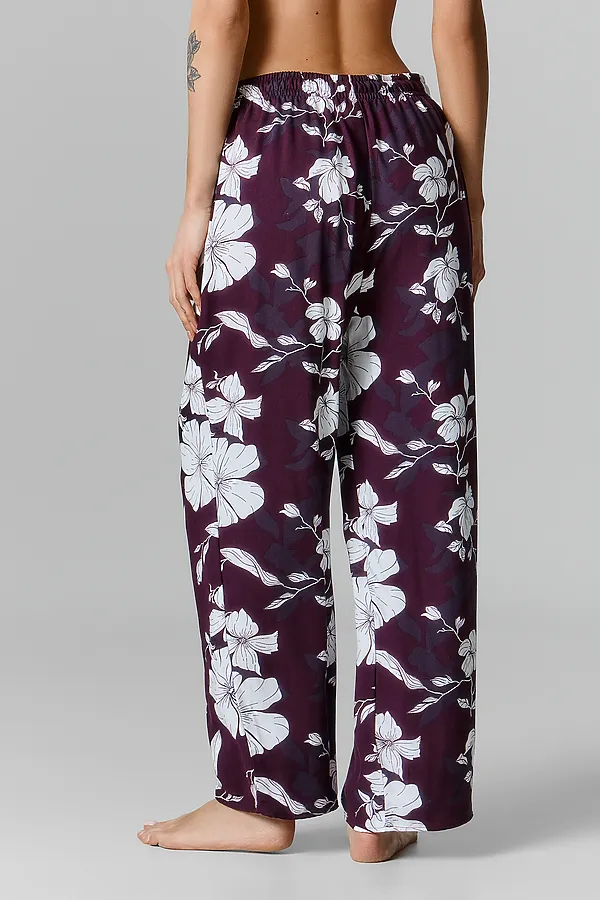 Брюки MARK FORMELLE, цветы на винном - фото 2