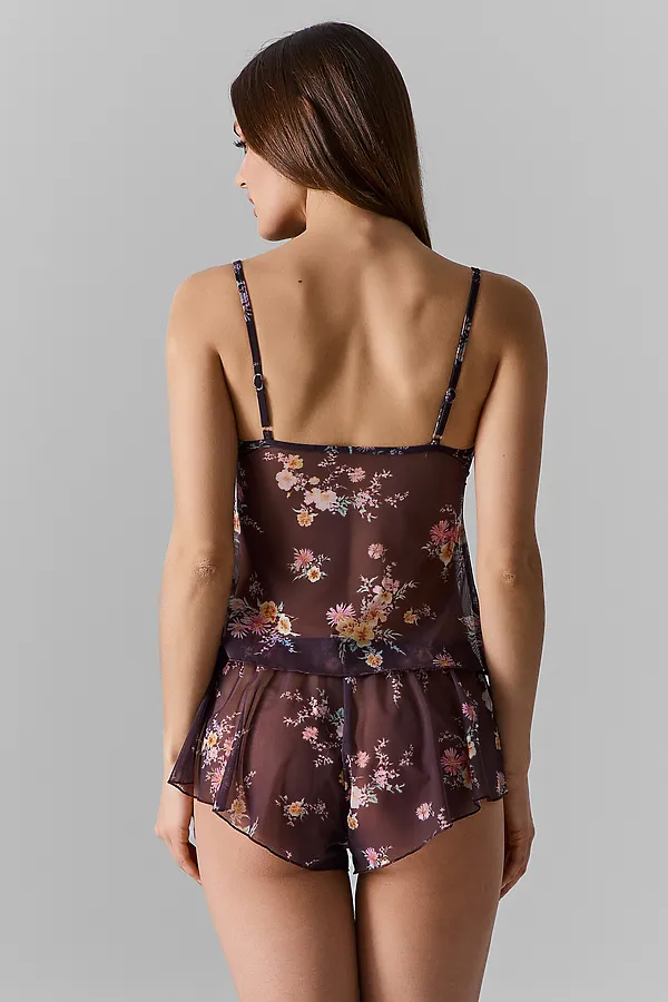 Комплект женский (блуза, шорты) MARK FORMELLE, цветы на коричневом - фото 2