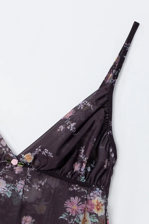 Комплект женский (блуза, шорты) MARK FORMELLE, цветы на коричневом - фото 2